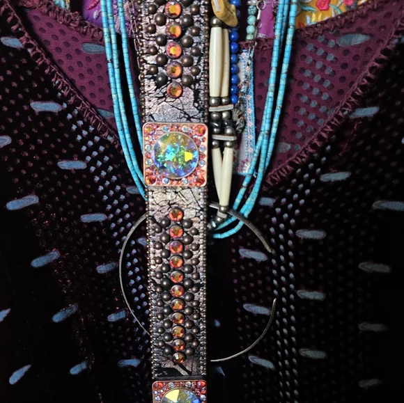 GORGEOUS Crystal Leather Belt by Simon display picture 2